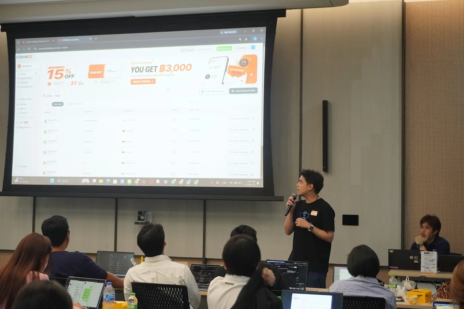 A live demo on stage